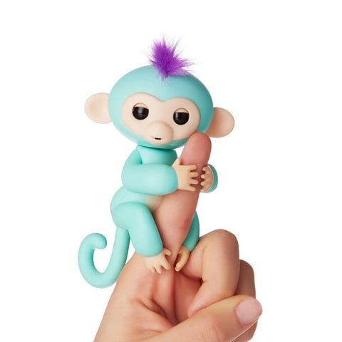 Cenocco Vingerspeelgoed Happy Monkey Turkoois