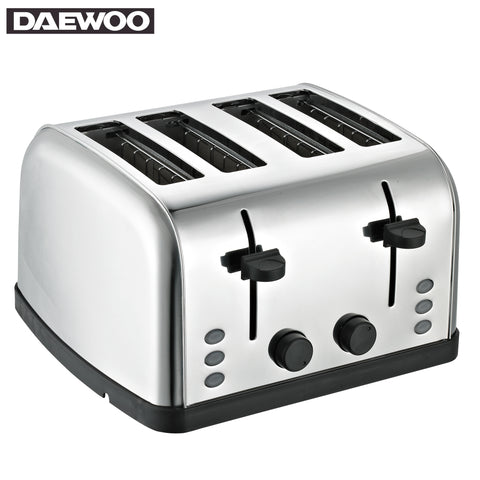 Daewoo Sym-1304: Wide Stainless Steel Toaster - 4 Drawers, 4 Slices