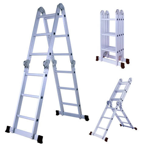 Herzberg Professional Tools Herzberg Hg-5002: Aluminum Folding Ladder for Multiple Orientations