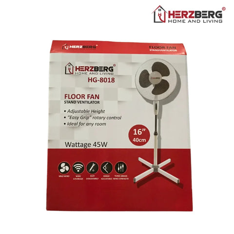 Herzberg Home &amp; Living Herzberg Hg-8018: 16-Inch Stand Oscillating Fan