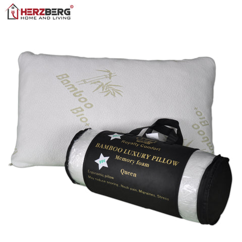Herzberg Home & Living Royalty Comfort Hg-5076Bm; Bamboo Luxus Pillow 'Queen'